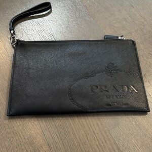 Prada Black Saffiano Leather Women’s Wristlet